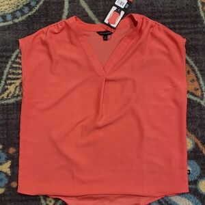 Banana Republic Orange V-Neck Blouse